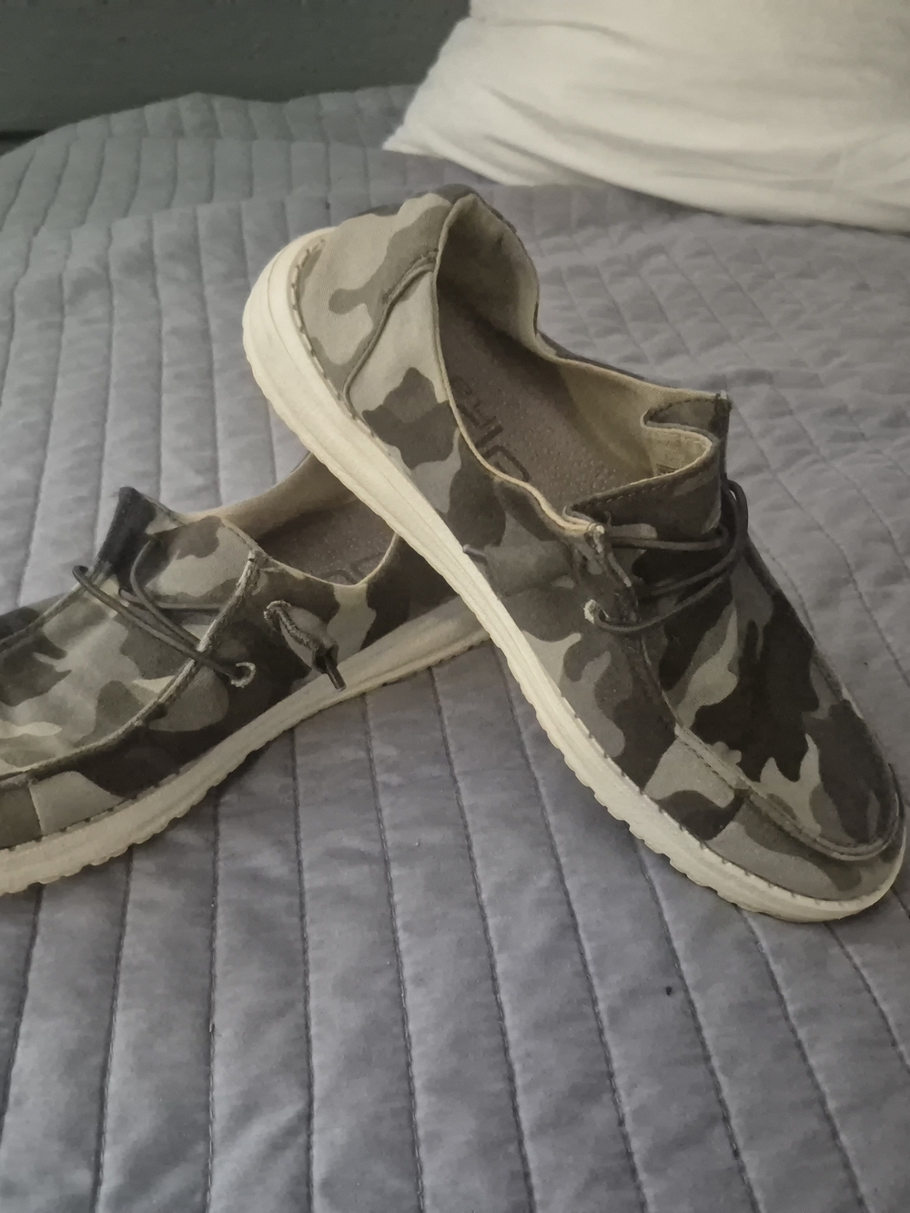 Hey Dude Camouflage Slip-On Shoe in Olive and Tan
